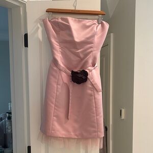 Nicole Miller Pink Strapless Mini Dress